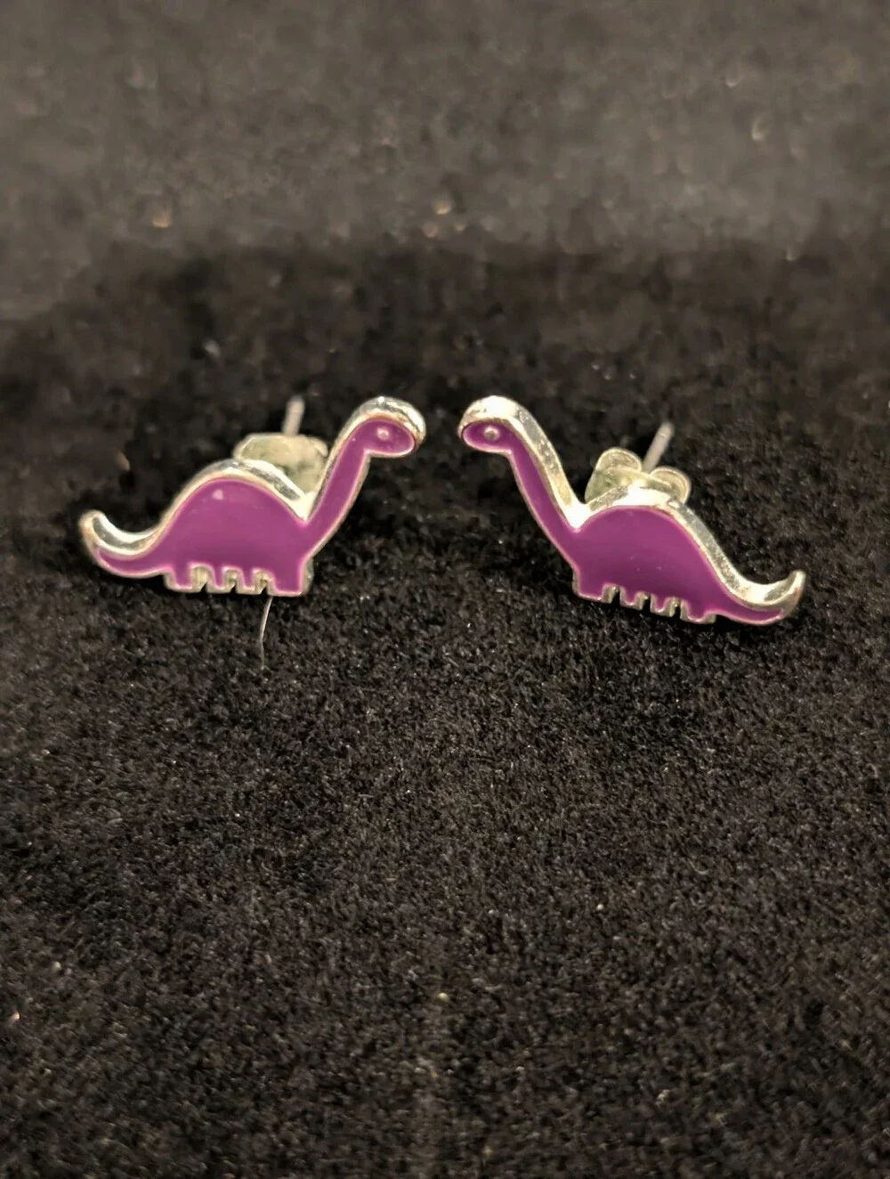 Vintage Claire's Purple Dinosaur Stud Earrings